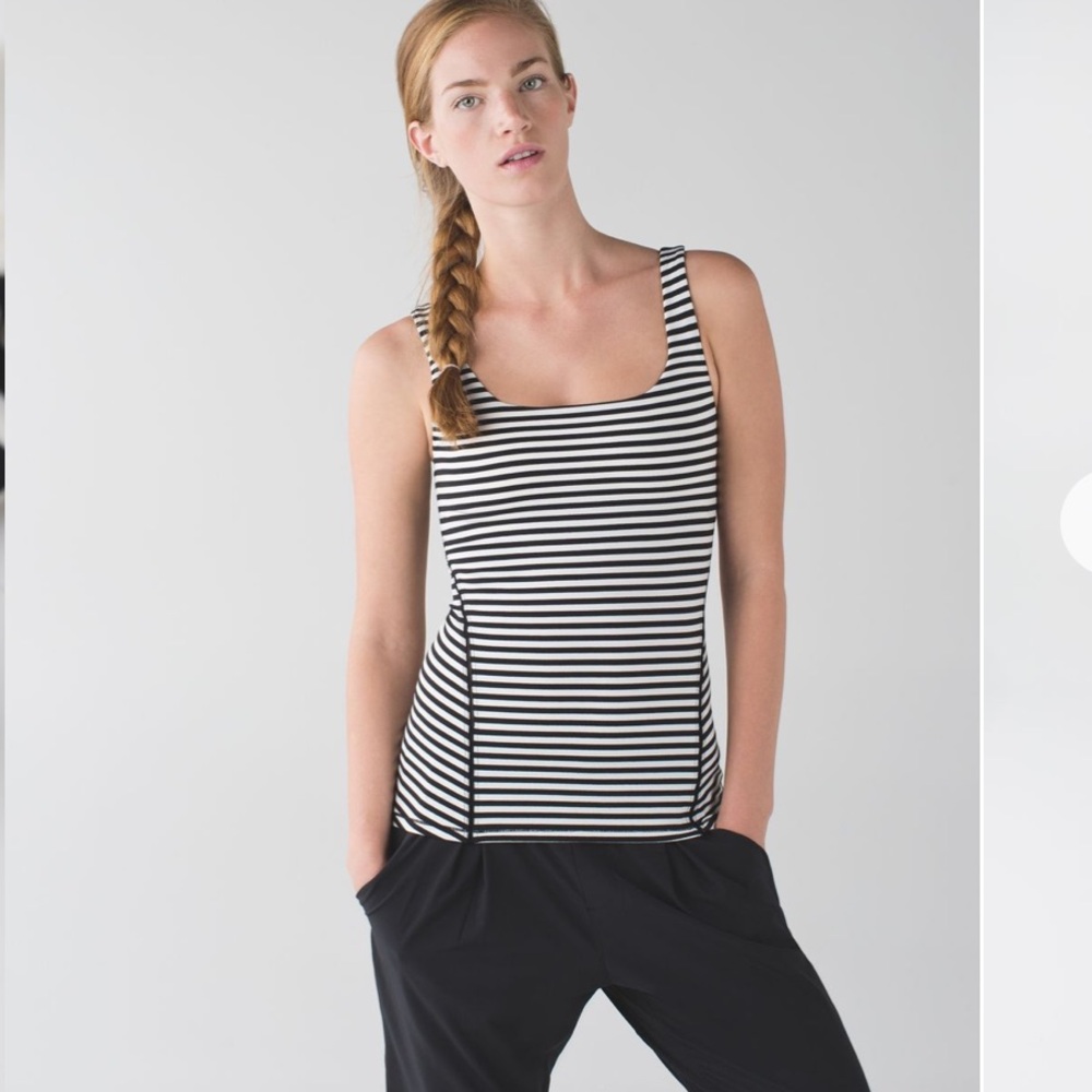 Lululemon Amala Tank size: 6 black and white stripe